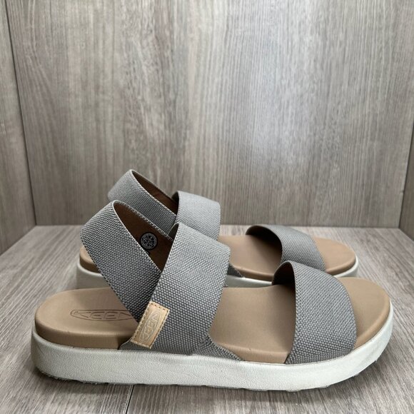 KEEN Elle Backstrap Sandal Size 9 Elastic Strap Platform Cushioned Gray - Picture 1 of 11